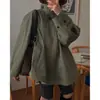 Enviado. Trench coat curto chique coreano, de nicho, estilo retrô para mulheres, top solto e casual, 25608