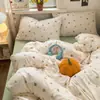 Novo conjunto de cama de algodão puro Classe A com textura de algodão, conjunto de quatro peças incluindo lençol, capa de edredom e fronha, adequado para dormitórios de estudantes, conjunto de três peças para uma pessoa 4