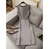 Los Estilos de Verano de Moda de Este Año Son Súper Elegantes y Sencillos, con un Toque Formal de Estilo Francés, Trajes de Vestir Grises para Mujer