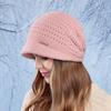 Otoño e invierno gorro de lana tejido con ala pequeña coreano joker para circunferencia de cabeza grande y cara pequeña gorro cálido para orejas gorro para cabeza fría