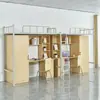 Cama de Apartamento con Litera Individual Superior y Armario Inferior, Combinación Integrada de Arte en Hierro Cama de Dormitorio, Cama para Personal, Cama Escolar para Estudiantes Universitarios con Litera Superior y Escritorio Inferior
