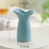 Estilo Crema de Ins Cerámica de Escritorio Jarrón Pequeño Renovación de Habitación Objetos Pequeños Cálidos Adornos de Flores Artificiales Decoración de Oficina