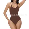 Mono sexy sin espalda de moda europea y americana, sin costuras, con forma de T para levantar el abdomen, corsé de cadera, body ajustado con tirantes, lencería para mujer