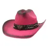 Sombrero de Jazz de Comercio Exterior Estilo Étnico Verano Hombres y Mujeres Paja Dura Copa Sombrero de Paja Vaquero Protector Solar Sombrero Visera Sombrero de Pescador