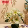Margarita Gerbera Artificial con 7 Cabezas, Venta Directa de Fábrica, Decoración para Hotel y Casa de Huéspedes, Arreglo Floral para Jarrón en Casa