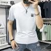 Playera de manga corta para hombre Explosiva 2025 Nueva Moda Marca de Moda Top de manga corta estampado para hombre Ajustado Combinable con todo Cuello redondo