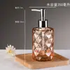 Frasco de Álcool em Gel em Forma de Diamante, Frasco de Sabonete de Vidro Colorido Tipo Pump, Frasco Vazio Reembalado para Shampoo e Gel de Banho Doméstico Atacado