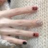 Destello corto negro amor blanco temperamento suave dulce principios de otoño Nuevo uso pieza esmalte de uñas mayoreo