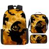 Mochila de Halloween Mais Vendida da Amazon, Conjunto de Três Peças Fantasma Abóbora, Mochila Escolar para Estudantes do Ensino Fundamental e Médio, Mochila Infantil, Bolsa de Ombro