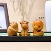 Versión Q Lindos Doce Animales del Zodiaco Pieza de Mano Madera Maciza Madera de Tuya Talla de Madera Animal Portátil Pequeño Adorno Wenwan de Mano
