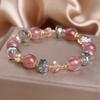 Nova pulseira de pedra natural rosa beleza feminina design ins namorada pulseira simples moda internet celebridade pulseira