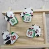 Fofo Desenho Animado Coleção Panda Vermelho Chinês Polygonatum Diu Xun Joias DIY Pulseira de Liga Pingente Chaveiro Acessórios