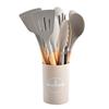 Venta Directa de Fábrica Mini Espátula de Silicona Cuchara de Grado Alimenticio Juego de 12 Piezas Set de Utensilios de Cocina de Silicona 550g