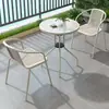 Conjuntos de mesa e cadeira para exterior, pátio ao ar livre, cadeiras e mesas de jantar para varanda exterior, decoração de área de lazer para loja de chá com leite, mesa de ferro para exterior.