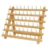 Estante de Almacenamiento de Hilo para Coser de Madera Maciza 30/60/120 Bobinas Plegable para Hilo de Peluquería y Pelucas Madera de Haya Exportación Transfronteriza