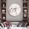 Pintura de porcelana de cristal redonda estilo chino con cejas, flores y pájaros de estilo antiguo, pintura decorativa para sala de estar y dormitorio, mural colgante para pasillo