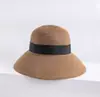Sombrero de Pescador Calado Estilo Francés Protección Solar Transfronteriza Personalizado para Mujer, Sombrero de Paja Hecho a Mano con Lazos Calados de Verano, Venta Directa de Fábrica