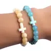 Pulseira Turquesa Tecida à Mão Mais Vendida na Amazon Unissex Presente para Casal Pulseira Elástica Cruzada Atacado