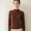 Suéter de cachemira pura 2026 nuevo de invierno para mujer, cuello semi-alto, suéter de punto básico, agradable para la piel y adecuado para usar en capas
