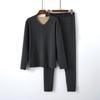 Otoño e Invierno Nuevo Ropa Interior Térmica de Lana de Seda para Mujer Sin Costuras Cepillada Tops y Pantalones Térmicos Set Térmico para Hombre