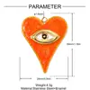 Colgante de Acero Inoxidable con Forma de Corazón Europeo y Americano de Tamaño Grande con Goteo de Aceite, Pescado DIY para Mujer, Pendientes de Manzana Pera, Colgante de Joyería