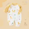 Macacão Bebê Jq Jingqi Estilo Primavera e Outono Roupas de Bebê 100% Algodão Macacão para Recém-nascido Outono Inicial Roupa de Dormir para Exterior