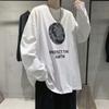 Playera de manga larga para hombre 2023 holgada casual combinable top para hombre primavera y otoño guapo moderno camiseta básica estilo Hong Kong ins