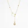 Colar Lariat com 26 Letras e Coração Estilo Novo Mais Vendido Transfronteiriço Europeu e Americano Design de Nicho Versátil Estilo Luxo Leve Corrente da Clavícula Feminina