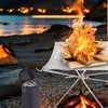 Suporte para Fogueira ao Ar Livre, Suporte de Fogo em Aço Inoxidável, Suporte Dobrável Conveniente para Lenha, Grelha de Churrasco para Camping, Aquecimento a Carvão