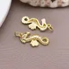 20 tipos de accesorios para joyería DIY: Colgantes de vida marina enchapados en oro real con circonita, adecuados para pulseras y collares