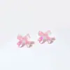 Aretes de Verano Estilo Coreano ins Pequeños Frescos para Agujeros de Oreja Pendientes de Resina Diseño de Nicho Aretes de Moda con Lazo