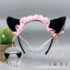 Acessório de Cabelo Lolita Feito à Mão com Orelhas de Gato Laço Renda Sino de Metal Acessórios para Cabelo Gato Simulado Faixa de Cabelo Maid Comic-Con