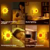 Vida Colorida 210 Luz de Noche de Girasol Control Remoto Luz de Noche Creativa para Dormitorio Compañero para Habitación Infantil Decoración para Mamá