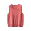 Chaleco de Cachemir para Mujer 100% Cachemir Puro Más Fácil de Combinar Casual Color Sólido Casual Cuello Redondo Jersey de Punto