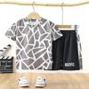 Conjunto infantil de manga curta verão novo camuflado infantil grande shorts de manga curta meninos esportivo roupa de secagem rápida roupa infantil atacado