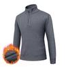 Comércio exterior novo suéter masculino outono e inverno cor sólida masculino com forro de fleece espessado casual meio zíper camisa base transfronteiriça