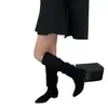Nuevas Botas Holgadas Retro Francesas Otoño e Invierno 2025, Botas Vaqueras Occidentales, Botas Largas para Mujer, Tacones Altos Gruesos Estilo Coreano