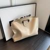 Bolsa de Texto Simples Feminina 2024 Novas Bolsas Moda Grande Capacidade Bolsa de Mão Bolsa de Mão para Trabalho e Trajeto