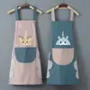 Avental Cozinha Doméstico Adulto Avental de Cozinha Feminino Impermeável e à Prova de Óleo Nova Moda Roupa de Trabalho Resistente a Manchas Avental de Limpeza