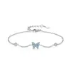 Pulseira Cruzada Europeia e Americana de Prata Esterlina S925 Nova Elegante com Laço de Turquesa para Mulheres, Joia de Mão Versátil da Moda de Nicho