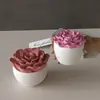 Aromaterapia de Amapola Cemento de Yeso Redondo Flor Almacenamiento Tarro Peonía Camelia Taza para Velas Molde de Silicona