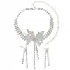Explotaciones transfronterizas collar de mariposa de boda pendientes joyería de novia joyería de banquete traje al por mayor una generación de cabello