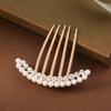 Moda coreana simple cinco dientes pedrería accesorios para el cabello perla tocado accesorios de viaje tocado de novia cabello al por mayor