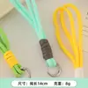 Lanyard para teléfono móvil corto de color a juego con nudos tejido, llavero de felpa, cordón tejido, correa anti-pérdida, venta al por mayor