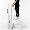 Carrito Silencioso para Libros de Biblioteca, Carrito Pequeño, Escalera para Libros, Carrito Móvil para Libros, Escalera de Tres Peldaños, Carrito para Archivos de Archivo, Carrito de Plataforma Plana