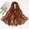 26 Bufandas Largas Trenzadas de Colores Dulces Versátiles, Bufandas Plisadas de Seda Bali Arrugadas, Chales de Color Sólido, Artículos Populares de Venta Transfronteriza