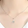 Nuevo collar plateado de celebridad de Internet, colgante suave para clavícula, cadena para el cuello, regalo para novia, corazón eterno, colgante de corazón.