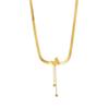Cross-border luz colar de luxo aço inoxidável borboleta Tassel Design nicho retro colar simples colar para as mulheres