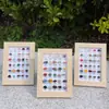30 Tipos de Marcos para Muestras para Regalos de Educación Científica para Niños, Colección de Piedras Crudas Minerales de Ágata de Cristal Natural