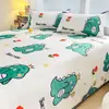 Conjunto de Tres Piezas de Seda Helada con Dibujos para Verano, Sábanas Refrigerantes Individuales/Dobles para el Hogar, Lavable a Máquina, Colchoneta Refrigerante para Dormitorio de Estudiantes con Aire Acondicionado